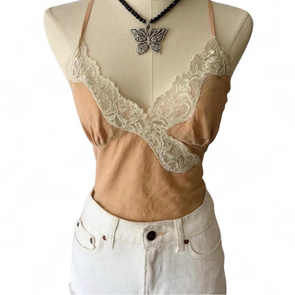Vintage Early 2000s Bebe Lace Trim Cami Top – Size L